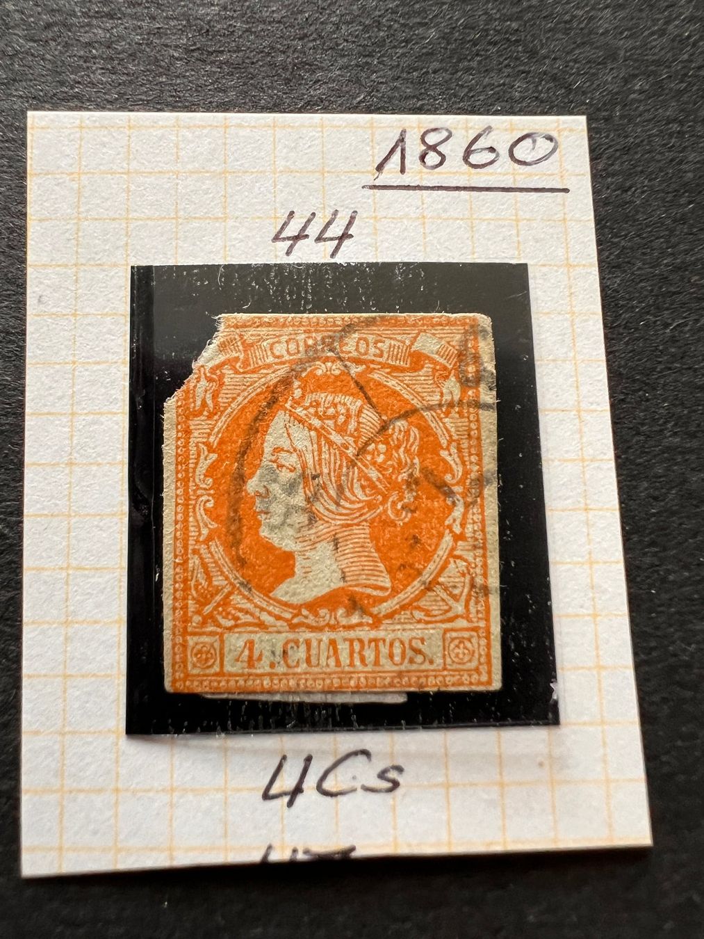 Tutti i francobolli: Spanien Mi. 44   1860   gest. (2282) – Usato da Hinwil venduto da Sidi4