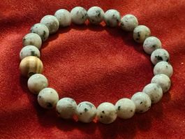 Edelstein Armband, edler Jaspis hellgrau Gr. M-L