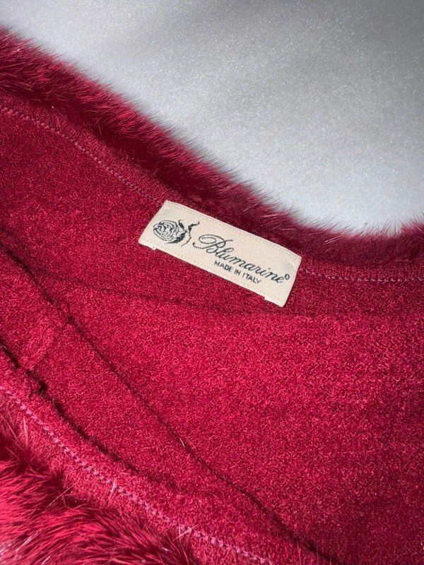 Maglioni & Felpe: Blumarine Pullover mit Pelzbesatz, Gr. 42, Bordeaux. ... – Usato da Obergösgen venduto da crystalfox 2