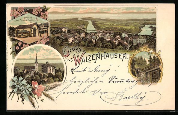 Ansichtskarten: Litho Walzenhausen, Bahnhof zur Drahtsei – Gebraucht aus Berlin von bartko-reher