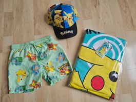 Pokemon: Badehose, Cap, Strandtuch