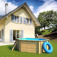 Holzschwimmbad tropisch 505 achteckige BWT myPOOL.
