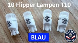 10x T10 LED Lampen Blau 6.3V – 2 LEDs – 70 Lumen