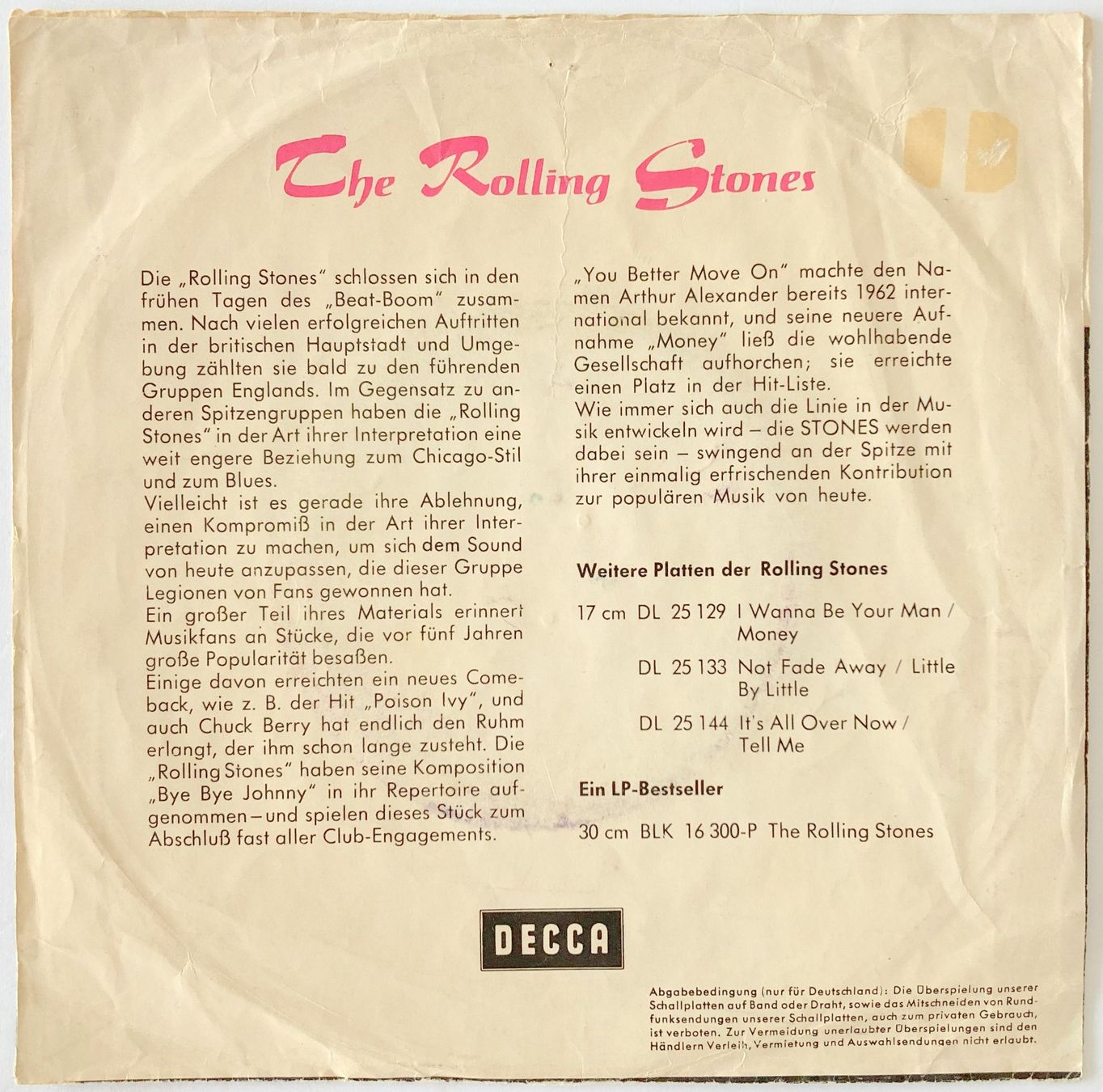 Dischi in vinile: ROLLING STONES - LITTLE RED ROOSTER – Usato da Bottens venduto da hotter-than-hell 1