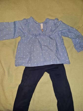 H&M Mädchen Set Bluse Leggings Gr. 86 💙