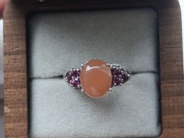 Bague en Argent 925, Pierre de Lune Pêche !