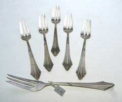 6 WMF 900 Fächer Dessertgabeln versilbert (G 1A)