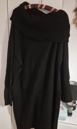Robe pull noire, douce et chaude pour l'hiver! Taille xxl