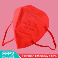 NEUE FFP2 / KN95 Maske uni rot mit Zertifikat - 221110