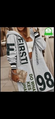 Graue neue Long sweatjacke gr m