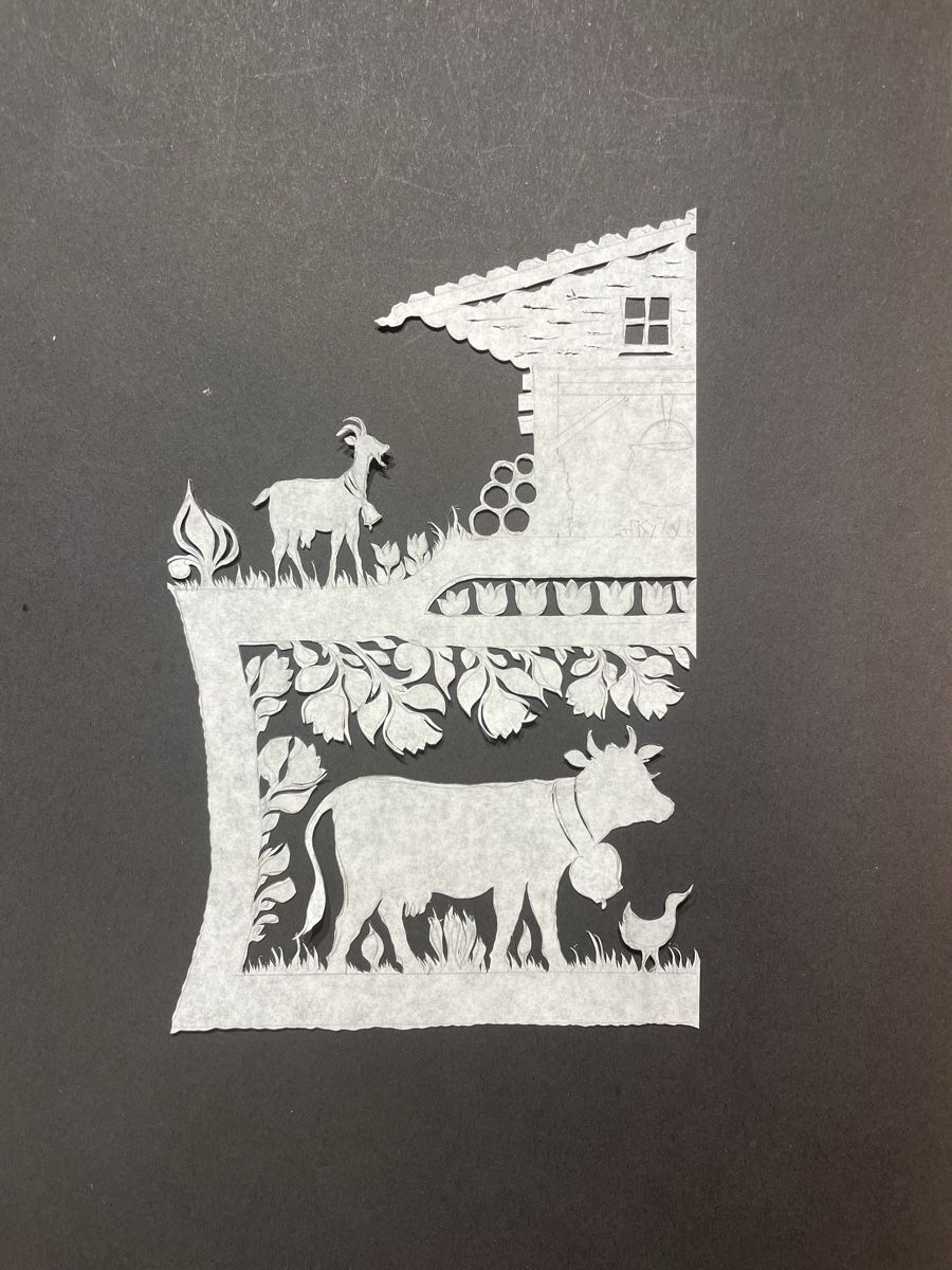 Grafiken & Lithographien: Scherenschnitt  – Neu (gemäss Beschreibung) aus Konolfingen von Bern-75 7