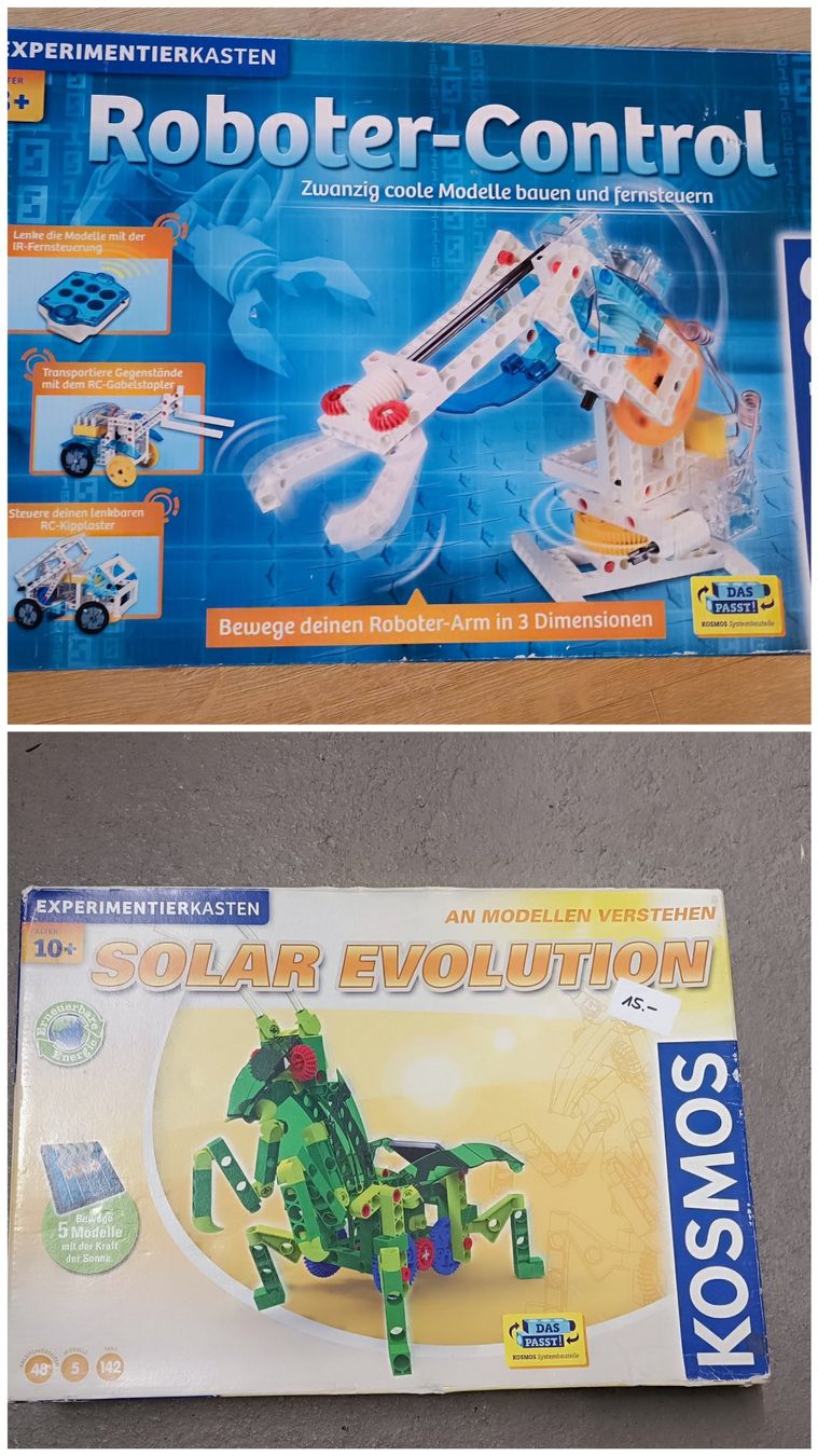 Kit di costruzioni: 2 Kosmos-Baukasten Set Solar Evolution / Roboter-Control – Usato da Goldau venduto da Chrieseli4