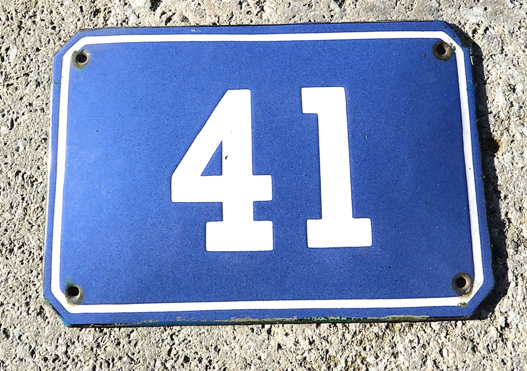Insegne: Hausnummer Schild 41 HE288 – Usato da Basel venduto da B.W.B.