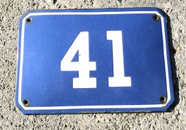 Hausnummer Schild 41 HE288