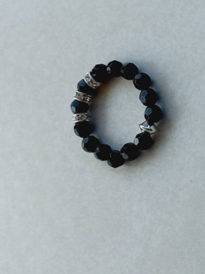 Swarovski Anelli: Onyx Fingerring mit Swarovski 3 Ringen G:56 – Nuovo (secondo la descrizione) da Winistorf venduto da acreativ2 1