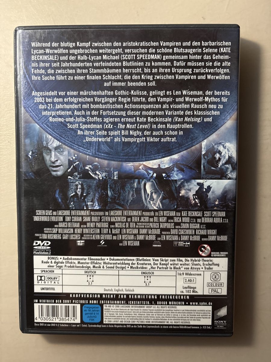 Tutti i DVDs: DVD Underworld Evolution - Action pur! (0506) – Usato da Ruswil venduto da Slivio_ 1