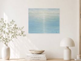 Original Acrylbild Morgenlicht Meer 50x40 cm