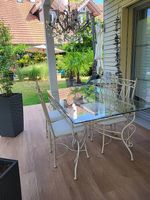 Shabby chic Tisch, 4 Stühle, Konsolentisch