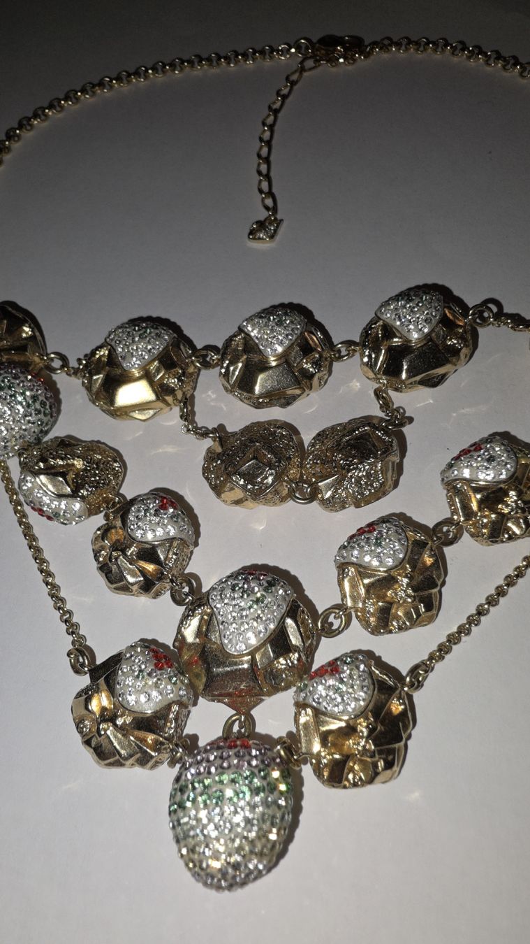 Swarovski Ketten: Elegante Statement-Kette, Goldfarben mit Kristallen – Neu (gemäss Beschreibung) aus Leuggern von manuela_doj 3