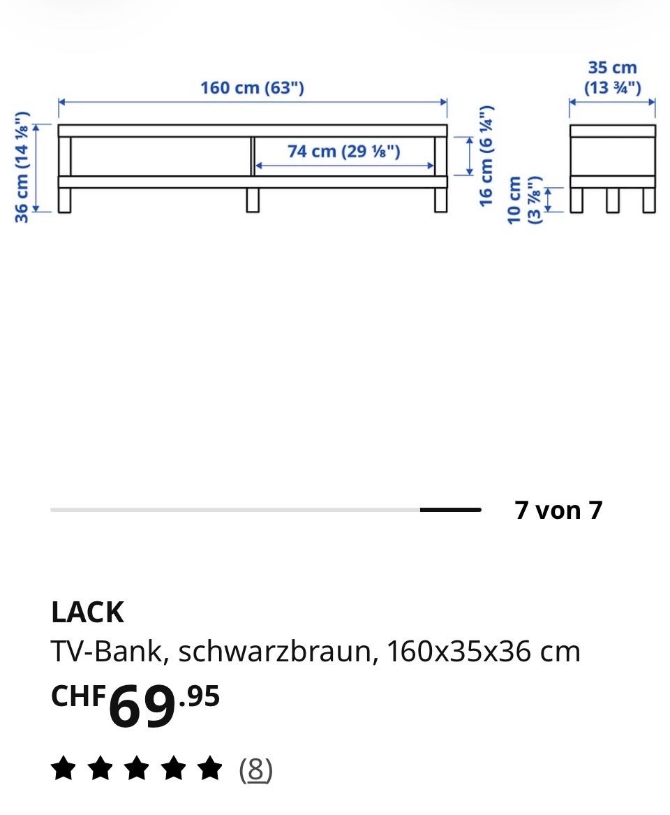 Ikea TV Möbel: Ikea Lack – Gebraucht aus Hindelbank von Engelp 2