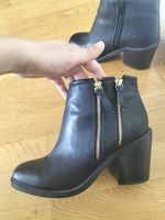 Bottines London Rebel noir avec fermetures éclair 