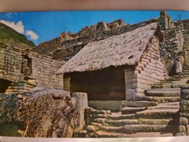Ansichtskarte Machu Picchu Peru Postkarte Haus & Treppe