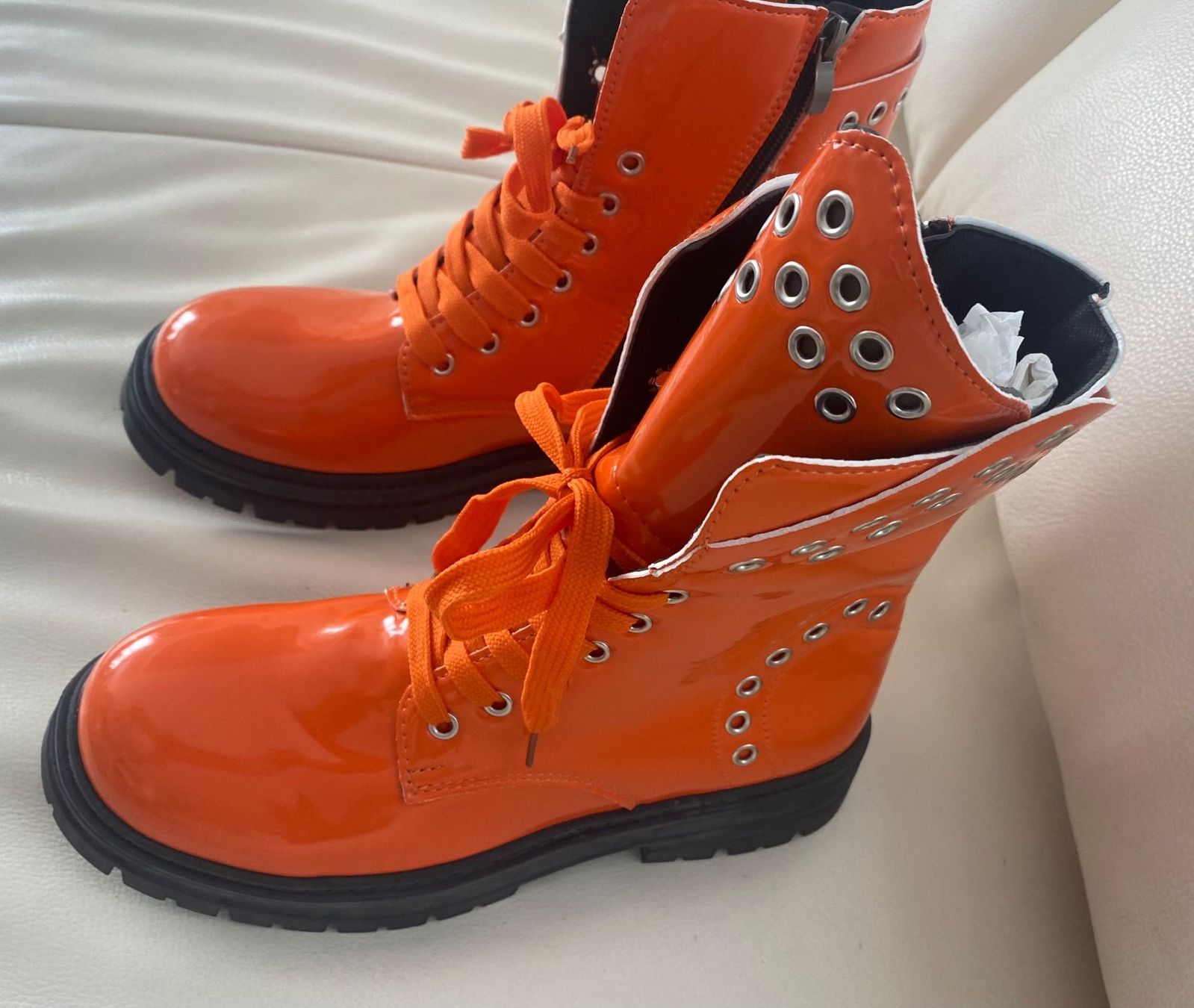 Scarpe da uomo: EYECATCHER - aussergewöhnliche Stiefeletten, orange, Gr. 40 – Nuovo e nell'imballaggio originale da Winkel venduto da ferrari2022 4