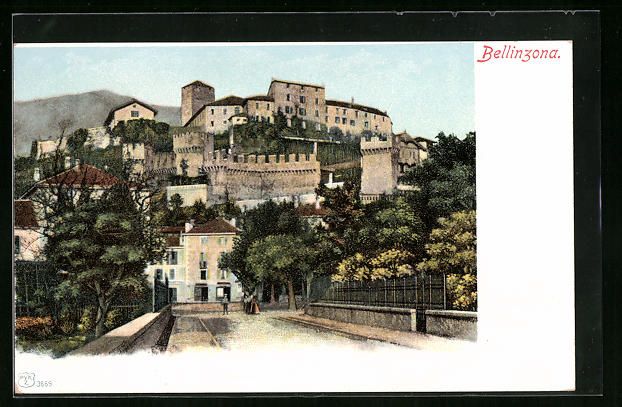 Cartoline postali: AK Bellinzona, Ortspartie – Usato da Berlin venduto da bartko-reher