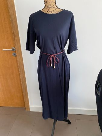 Robe longue Rue Blanche T4 bleu foncé coton neuve