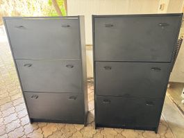 2 Schuhschränke schwarz 3 Fächer