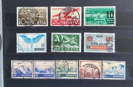 Briefmarken Schweiz Flugpost Helvetia Set gebraucht