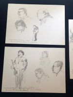 Willi Koch - drei Original Bleistift Studien 1982 - 1984