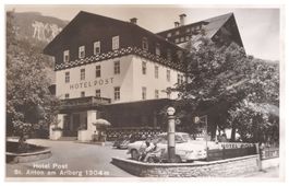 Ansichtskarte 1955, Hotel Post St. Anton am Arlberg