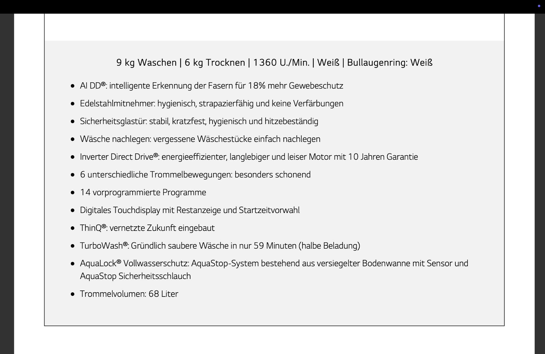 LG Lavatrici: LG Waschtrockner Kombigerät – Usato da Zizers venduto da bar_kjv7 5