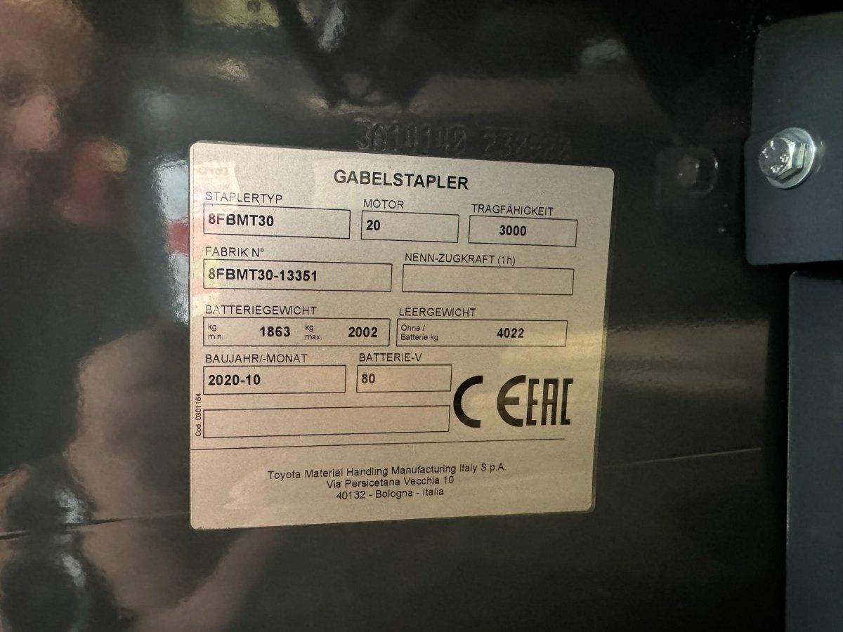 Toyota Carrelli elevatori e a forche: Toyota Elektrostapler 3.0T , Gabelstapler, Stapler – Usato da Egliswil venduto da Raser76 9