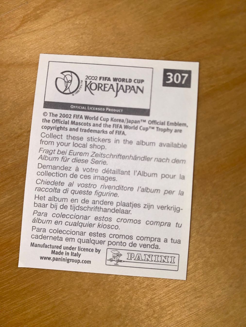 Panini Carte collezionabili: Panini WM 2002 - Figo - Nr. 307 – Nuovo (secondo la descrizione) da Unterlunkhofen venduto da PaniNicola 1