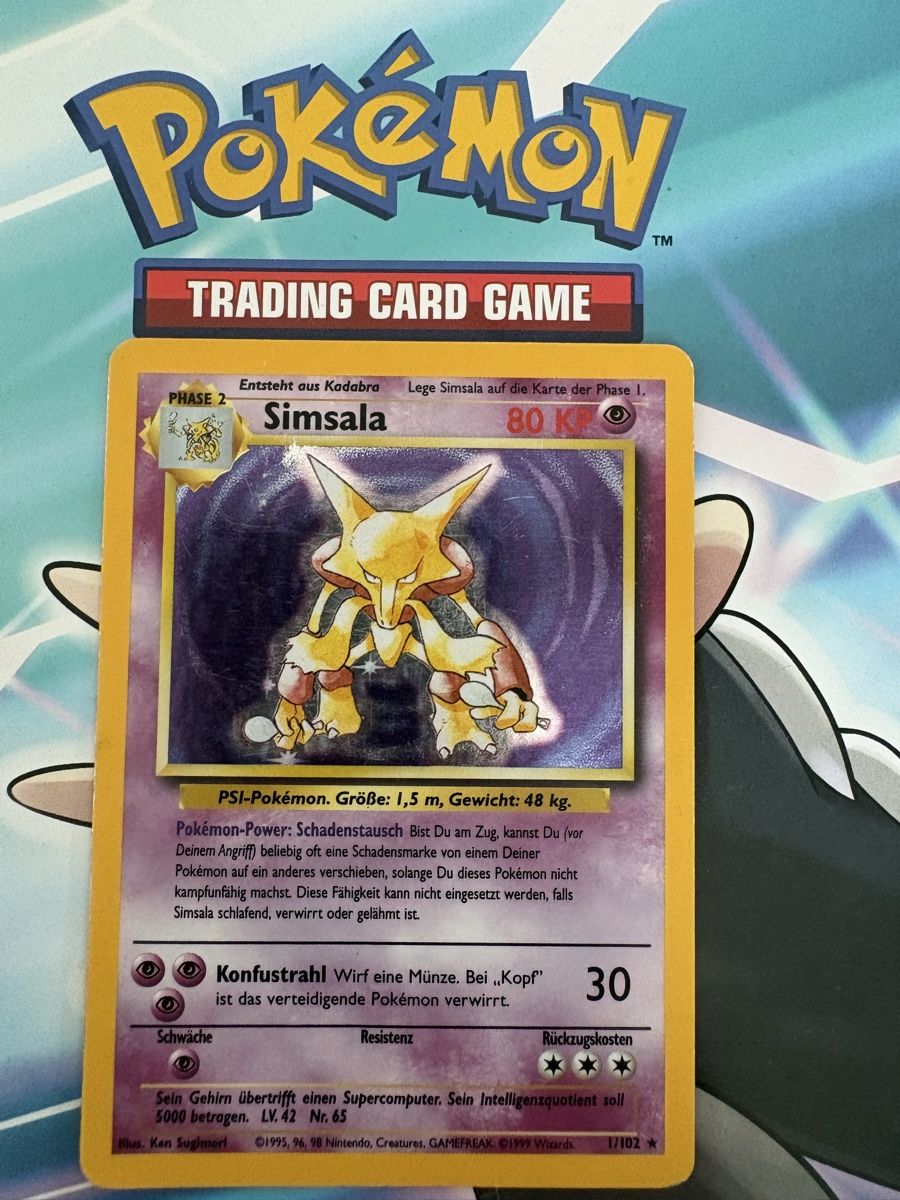 Pokémon Carte collezionabili: Alakazam (Simsala) 1/102 Base Set DE – Usato da Buchs SG venduto da Techniquez 1
