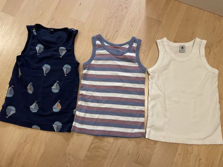 Petit Bateau Weiss Blau H&M Bio Baumwolle Gr.104 Unterhemd