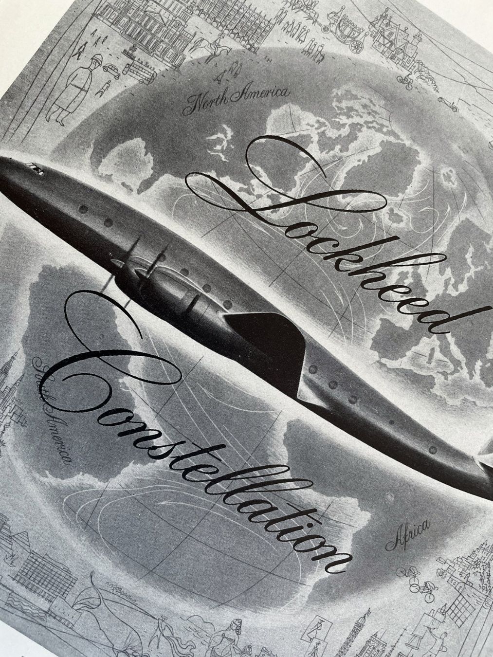 Poster & Bilder: Lockheed Flugzeuge - 3 alte Werbungen / Réclames 1947/49 – Gebraucht aus Savagnier von Ne2065