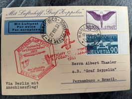Zeppelin 5. Südamerikafahrt 1933 mit Anschlussflug, selten
