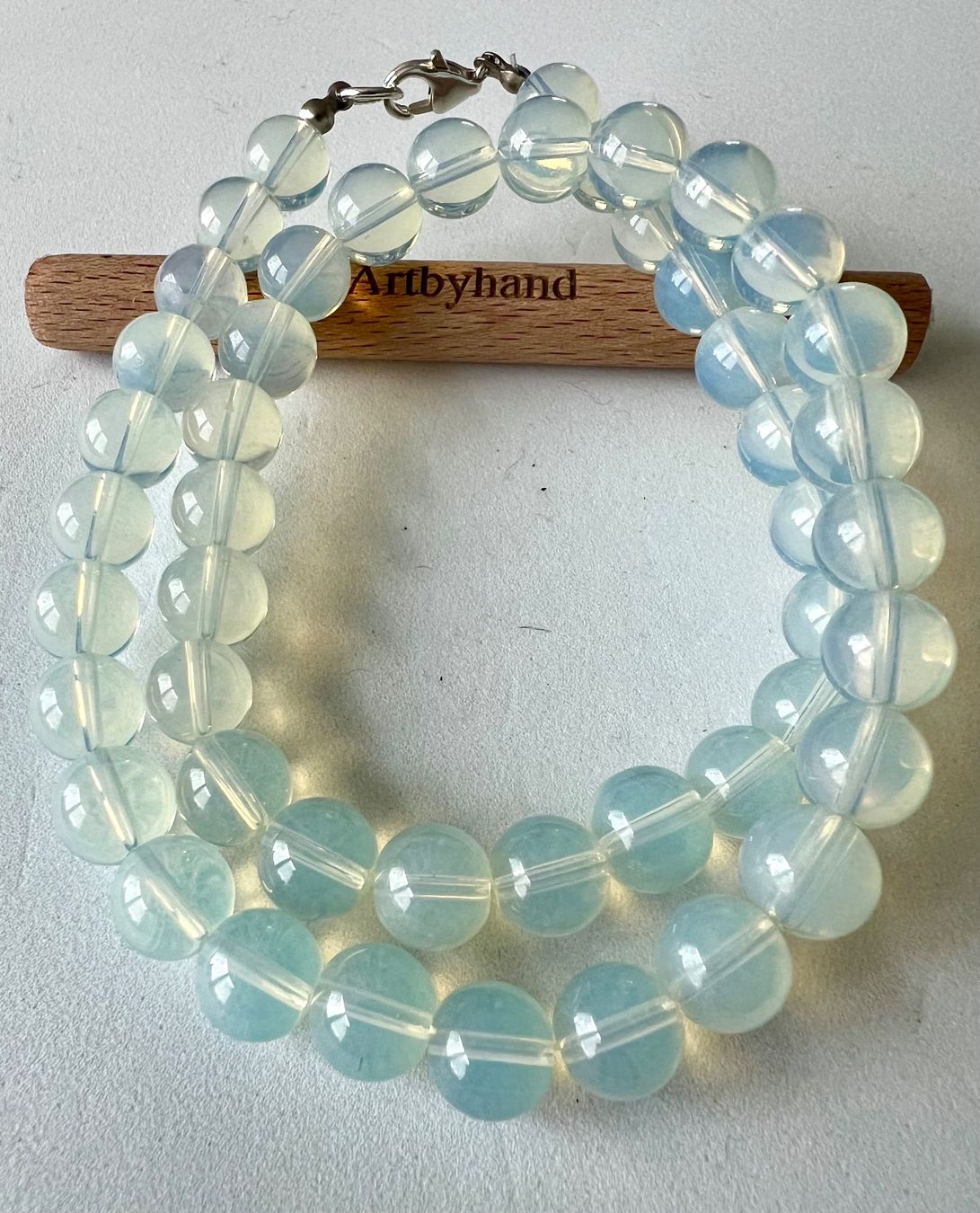 Catenine: Opalit Collier Silber 925 mit seidigem Schimmer 49 cm Unikat – Nuovo (secondo la descrizione) da Ruswil venduto da artbyhand 6