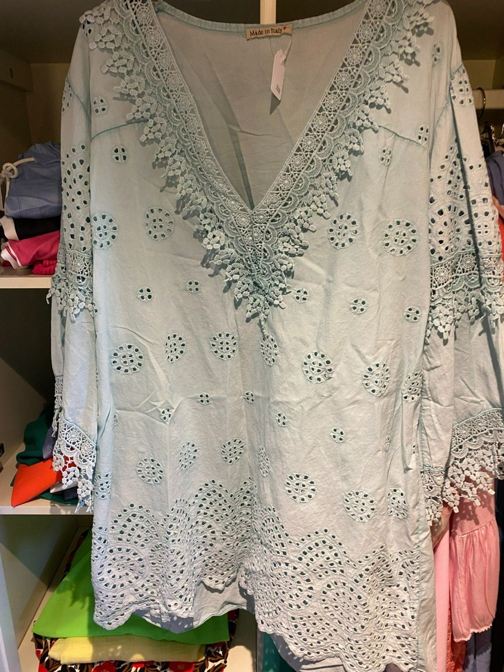 Camicette: DAMEN BLUSE TÜRKIS – Nuovo e nell'imballaggio originale da Meienried venduto da ManuelaBoutique 2