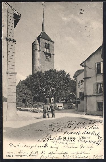 Cartoline postali: AK St. Blaise, L'Eglise, Restaurant – Usato da Berlin venduto da bartko-reher