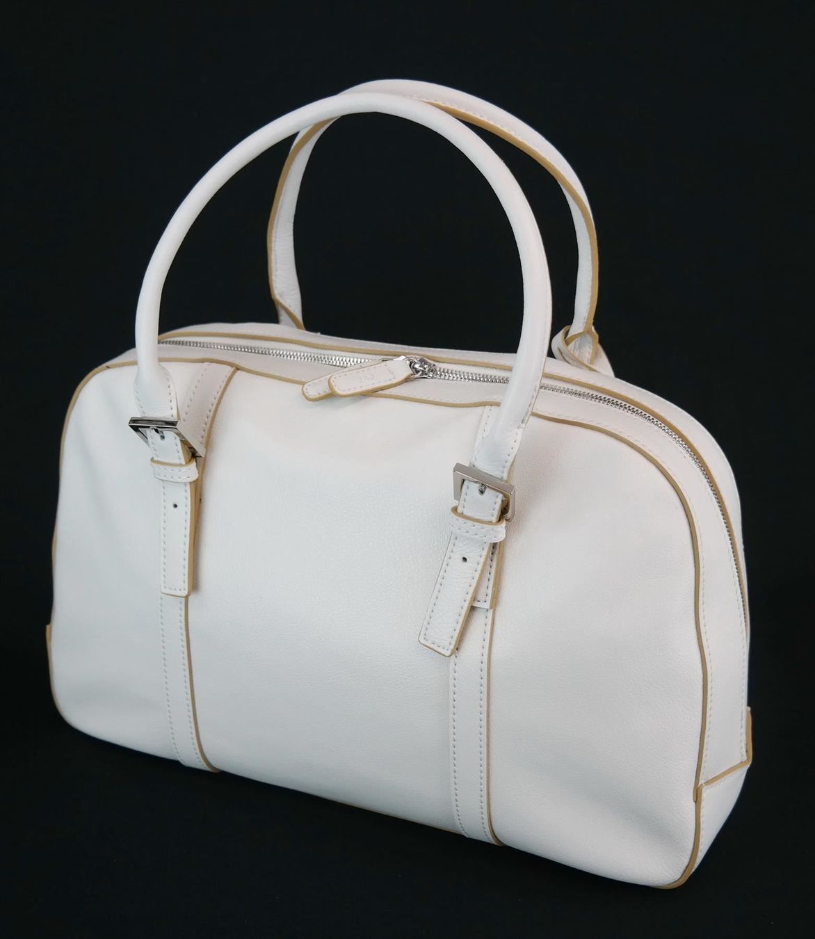 Valigie & Borse: Tasche Ledertasche/Echtes Leder/Laptoptasche/ weiss /NEU – Nuovo e nell'imballaggio originale da Wohlenschwil venduto da ABC-Vintage 4