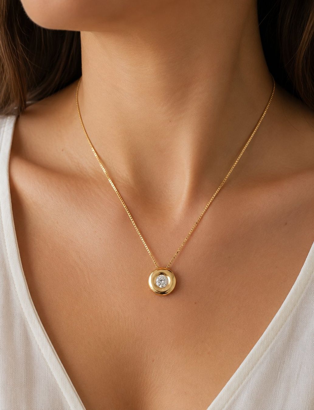 Catenine: 18K Gelbgold Halskette mit Diamant – Nuovo e nell'imballaggio originale da Hemmental venduto da Goldwelt