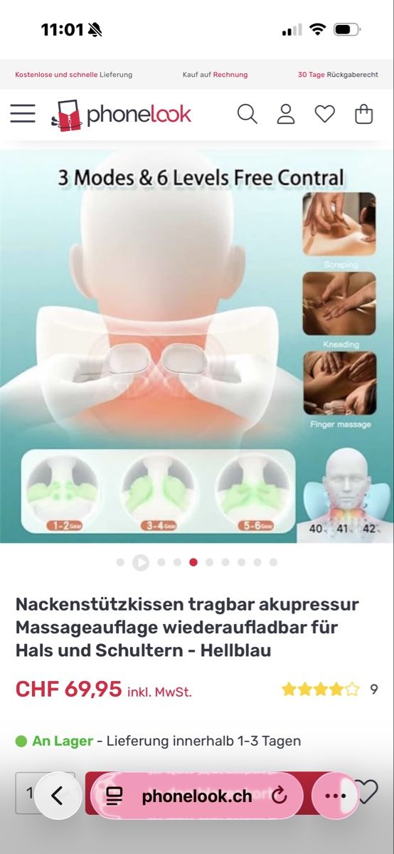 Dispositivi per massaggi: Nackenmassagegerät, NEU , NP 69.95 – Nuovo (secondo la descrizione) da Obbürgen venduto da bugi6868 4
