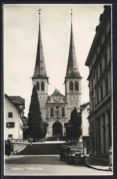 Cartoline postali: AK Luzern, Blick auf die Hofkirche – Usato da Berlin venduto da bartko-reher