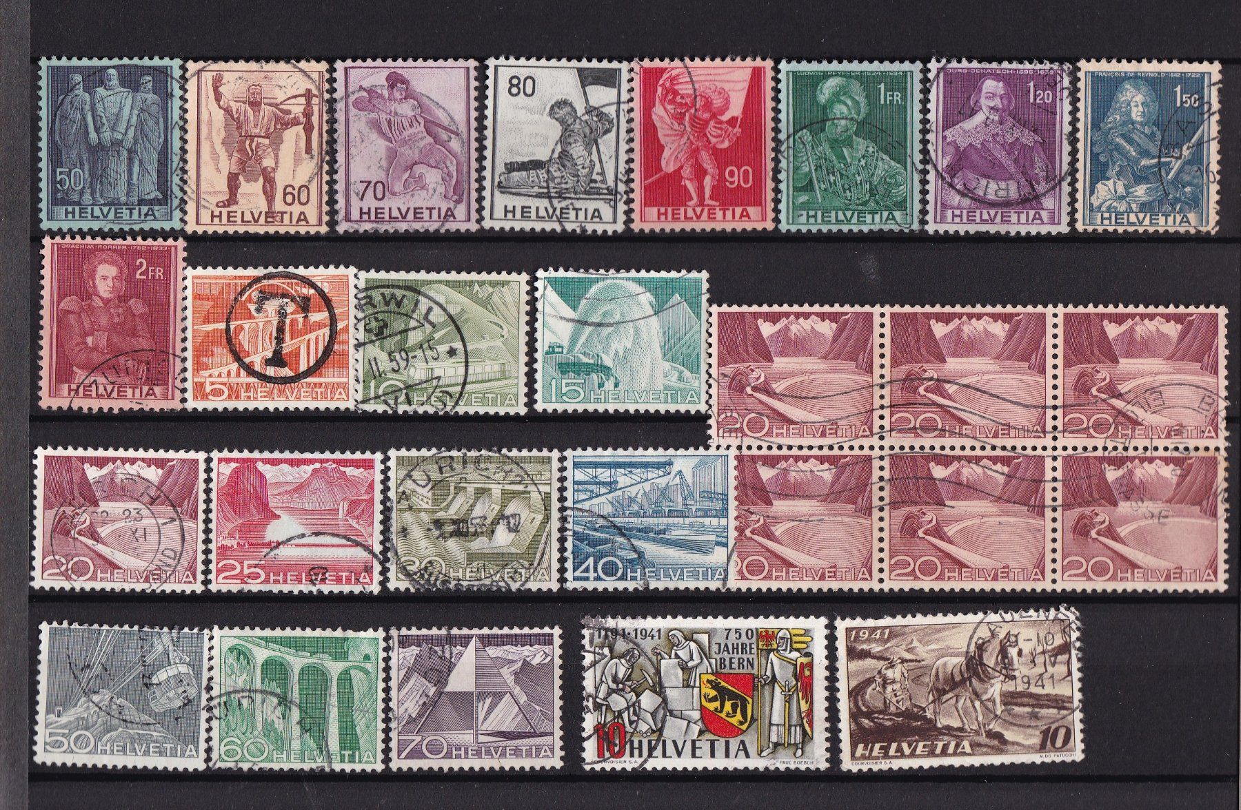 Tutti i francobolli: CH Briefmarken-Steckkarten, bunt gemischt – Usato da Münchwilen AG venduto da Nesar 7