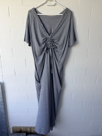 COS Jersey Maxi Kleid grau Gr. L