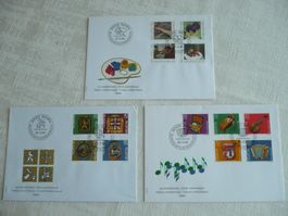 Pro Patria 1983 / 85 / 86 3 FDC SBK B198 - B201, B206 - B214